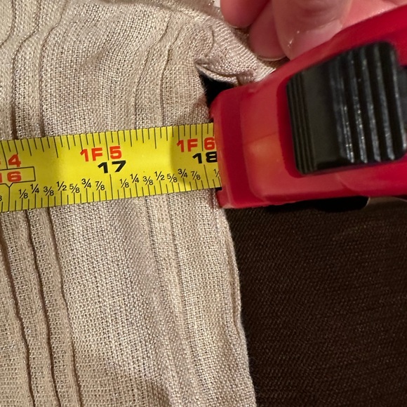 Chicos Crean W Gold Shimmer & Jewel Embellished Linen Long Sleeve Hook E… - Picture 9 of 11